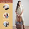 imageMaison d Hermine Shopping Bags Cotton Quilted Tote Bag with Zipper Pockets Small Pouch Reusable Grocery Bag Work Travel06  Imperfection