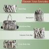 imageMaison d Hermine Shopping Bags Cotton Quilted Tote Bag with Zipper Pockets Small Pouch Reusable Grocery Bag Work Travel07  Zebra