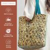 imageMaison d Hermine Shopping Bags Cotton Quilted Tote Bag with Zipper Pockets Small Pouch Reusable Grocery Bag Work Travel08  Lakshmi