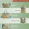 imageMaison d Hermine Shopping Bags Cotton Quilted Tote Bag with Zipper Pockets Small Pouch Reusable Grocery Bag Work Travel08  Lakshmi