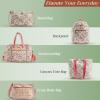 imageMaison d Hermine Shopping Bags Cotton Quilted Tote Bag with Zipper Pockets Small Pouch Reusable Grocery Bag Work Travel10  Asmi