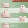 imageMaison d Hermine Shopping Bags Cotton Quilted Tote Bag with Zipper Pockets Small Pouch Reusable Grocery Bag Work Travel11  Fair Isle