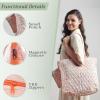 imageMaison d Hermine Shopping Bags Cotton Quilted Tote Bag with Zipper Pockets Small Pouch Reusable Grocery Bag Work Travel11  Fair Isle
