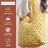 imageMaison d Hermine Shopping Bags Cotton Quilted Tote Bag with Zipper Pockets Small Pouch Reusable Grocery Bag Work Travel12  Colmar