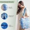 imageMaison d Hermine Shopping Bags Cotton Quilted Tote Bag with Zipper Pockets Small Pouch Reusable Grocery Bag Work Travel14  Joli Jouy