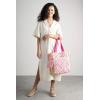 imageMaison d Hermine Shopping Bags Cotton Quilted Tote Bag with Zipper Pockets Small Pouch Reusable Grocery Bag Work Travel15  Katmandou  Fushia