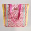 imageMaison d Hermine Shopping Bags Cotton Quilted Tote Bag with Zipper Pockets Small Pouch Reusable Grocery Bag Work Travel15  Katmandou  Fushia