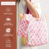 imageMaison d Hermine Shopping Bags Cotton Quilted Tote Bag with Zipper Pockets Small Pouch Reusable Grocery Bag Work Travel15  Katmandou  Fushia