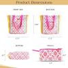 imageMaison d Hermine Shopping Bags Cotton Quilted Tote Bag with Zipper Pockets Small Pouch Reusable Grocery Bag Work Travel15  Katmandou  Fushia