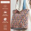 imageMaison d Hermine Shopping Bags Cotton Quilted Tote Bag with Zipper Pockets Small Pouch Reusable Grocery Bag Work Travel16  Ikat  Kenji