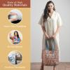 imageMaison d Hermine Shopping Bags Cotton Quilted Tote Bag with Zipper Pockets Small Pouch Reusable Grocery Bag Work Travel16  Ikat  Kenji