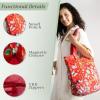 imageMaison d Hermine Shopping Bags Cotton Quilted Tote Bag with Zipper Pockets Small Pouch Reusable Grocery Bag Work Travel17  Happy Florals  Red