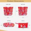 imageMaison d Hermine Shopping Bags Cotton Quilted Tote Bag with Zipper Pockets Small Pouch Reusable Grocery Bag Work Travel17  Happy Florals  Red
