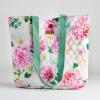 imageMaison d Hermine Shopping Bags Cotton Quilted Tote Bag with Zipper Pockets Small Pouch Reusable Grocery Bag Work Travel18  Pivoine