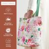 imageMaison d Hermine Shopping Bags Cotton Quilted Tote Bag with Zipper Pockets Small Pouch Reusable Grocery Bag Work Travel18  Pivoine