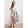 imageMaison d Hermine Shopping Bags Cotton Quilted Tote Bag with Zipper Pockets Small Pouch Reusable Grocery Bag Work Travel19  Hokuzai  Violet