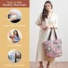 imageMaison d Hermine Shopping Bags Cotton Quilted Tote Bag with Zipper Pockets Small Pouch Reusable Grocery Bag Work Travel19  Hokuzai  Violet