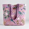 imageMaison d Hermine Shopping Bags Cotton Quilted Tote Bag with Zipper Pockets Small Pouch Reusable Grocery Bag Work Travel19  Hokuzai  Violet
