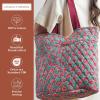 imageMaison d Hermine Shopping Bags Cotton Quilted Tote Bag with Zipper Pockets Small Pouch Reusable Grocery Bag Work Travel20  Bamako  Bakary