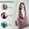 imageMaison d Hermine Shopping Bags Cotton Quilted Tote Bag with Zipper Pockets Small Pouch Reusable Grocery Bag Work Travel20  Bamako  Bakary