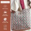 imageMaison d Hermine Shopping Bags Cotton Quilted Tote Bag with Zipper Pockets Small Pouch Reusable Grocery Bag Work Travel21  Bamako  Bakary