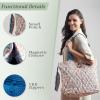 imageMaison d Hermine Shopping Bags Cotton Quilted Tote Bag with Zipper Pockets Small Pouch Reusable Grocery Bag Work Travel22  Albane