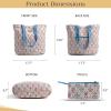 imageMaison d Hermine Shopping Bags Cotton Quilted Tote Bag with Zipper Pockets Small Pouch Reusable Grocery Bag Work Travel22  Albane