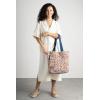 imageMaison d Hermine Shopping Bags Cotton Quilted Tote Bag with Zipper Pockets Small Pouch Reusable Grocery Bag Work Travel23  Kerala  Blue