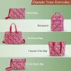 imageMaison d Hermine Shopping Bags Cotton Quilted Tote Bag with Zipper Pockets Small Pouch Reusable Grocery Bag Work Travel24  Surya  Maroon
