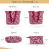 imageMaison d Hermine Shopping Bags Cotton Quilted Tote Bag with Zipper Pockets Small Pouch Reusable Grocery Bag Work Travel24  Surya  Maroon
