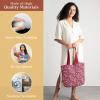 imageMaison d Hermine Shopping Bags Cotton Quilted Tote Bag with Zipper Pockets Small Pouch Reusable Grocery Bag Work Travel24  Surya  Maroon