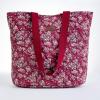 imageMaison d Hermine Shopping Bags Cotton Quilted Tote Bag with Zipper Pockets Small Pouch Reusable Grocery Bag Work Travel24  Surya  Maroon