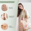 imageMaison d Hermine Shopping Bags Cotton Quilted Tote Bag with Zipper Pockets Small Pouch Reusable Grocery Bag Work Travel25  Ibiza
