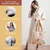 imageMaison d Hermine Shopping Bags Cotton Quilted Tote Bag with Zipper Pockets Small Pouch Reusable Grocery Bag Work Travel25  Ibiza