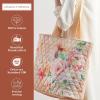 imageMaison d Hermine Shopping Bags Cotton Quilted Tote Bag with Zipper Pockets Small Pouch Reusable Grocery Bag Work Travel25  Ibiza
