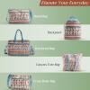 imageMaison d Hermine Shopping Bags Cotton Quilted Tote Bag with Zipper Pockets Small Pouch Reusable Grocery Bag Work Travel26  Ikat  Akira