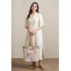 imageMaison d Hermine Shopping Bags Cotton Quilted Tote Bag with Zipper Pockets Small Pouch Reusable Grocery Bag Work Travel27  Master Piece