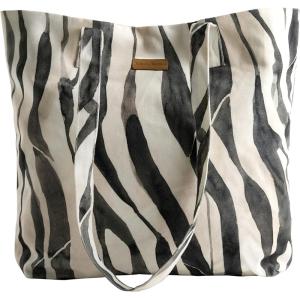 imageMaison d Hermine Canvas Tote Bag for Women Cotton Canvas Reusable Shoulder Grocery Bags Bulk with Handle for Shopping Travel07  Zebra