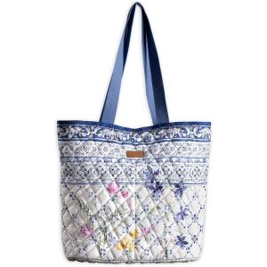 imageMaison d Hermine Shopping Bags Cotton Quilted Tote Bag with Zipper Pockets Small Pouch Reusable Grocery Bag Work Travel01  Faience