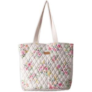 imageMaison d Hermine Shopping Bags Cotton Quilted Tote Bag with Zipper Pockets Small Pouch Reusable Grocery Bag Work Travel03  Sweet Rose Lavender  Lush