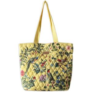 imageMaison d Hermine Shopping Bags Cotton Quilted Tote Bag with Zipper Pockets Small Pouch Reusable Grocery Bag Work Travel04  Eden  Yellow