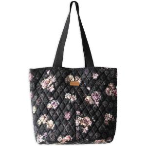 imageMaison d Hermine Shopping Bags Cotton Quilted Tote Bag with Zipper Pockets Small Pouch Reusable Grocery Bag Work Travel05  Moody Florals