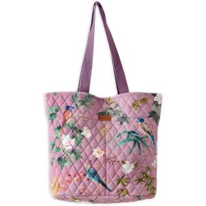 imageMaison d Hermine Shopping Bags Cotton Quilted Tote Bag with Zipper Pockets Small Pouch Reusable Grocery Bag Work Travel19  Hokuzai  Violet