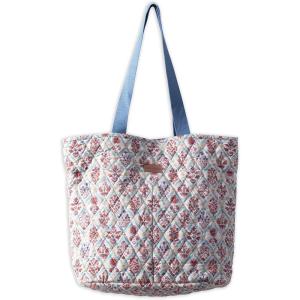 imageMaison d Hermine Shopping Bags Cotton Quilted Tote Bag with Zipper Pockets Small Pouch Reusable Grocery Bag Work Travel22  Albane