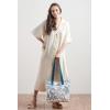 imageMaison d Hermine Canvas Tote Bag for Women Cotton Canvas Reusable Shoulder Grocery Bags Bulk with Handle for Shopping Travel01  the Miller  Blue