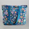imageMaison d Hermine Canvas Tote Bag for Women Cotton Canvas Reusable Shoulder Grocery Bags Bulk with Handle for Shopping Travel14  Happy Florals  Blue