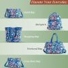 imageMaison d Hermine Canvas Tote Bag for Women Cotton Canvas Reusable Shoulder Grocery Bags Bulk with Handle for Shopping Travel14  Happy Florals  Blue