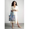 imageMaison d Hermine Canvas Tote Bag for Women Cotton Canvas Reusable Shoulder Grocery Bags Bulk with Handle for Shopping Travel14  Happy Florals  Blue