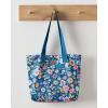imageMaison d Hermine Canvas Tote Bag for Women Cotton Canvas Reusable Shoulder Grocery Bags Bulk with Handle for Shopping Travel14  Happy Florals  Blue