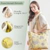 imageMaison d Hermine Canvas Tote Bag for Women Cotton Canvas Reusable Shoulder Grocery Bags Bulk with Handle for Shopping Travel17  Bonobo  Yellow